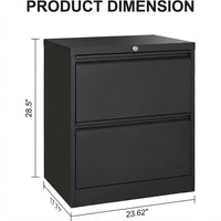 Garvee 2 Drawer File Cabinet with Lock, Metal Lateral File Cabinets for Home Office, Steel Wide Filing Organization Storage Cabinets for Hanging Files Letter/Legal/F4/A4 Size, Black
