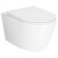 Garvee Modern Slim Wall-Mounted Toilet, Ultra Thin Cover Easy Clean Ceramic , Durable and Space Saving Design, White