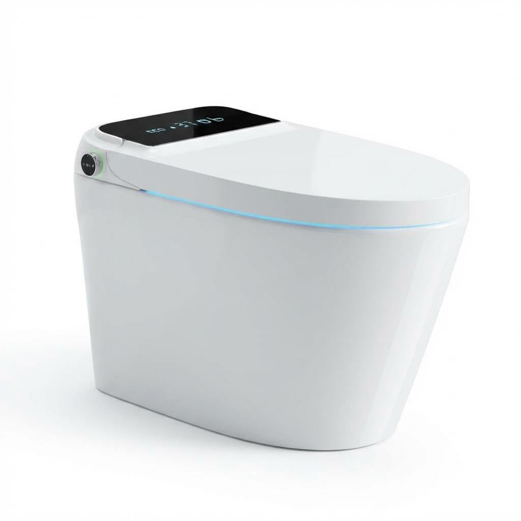 Garvee Elongated One-Piece Smart Toilet in Tankless Design with Bidet, Auto Open/Close, Heated Seat, Instant Warm Water & Dryer and Foot Sensor Operation for Bathroom