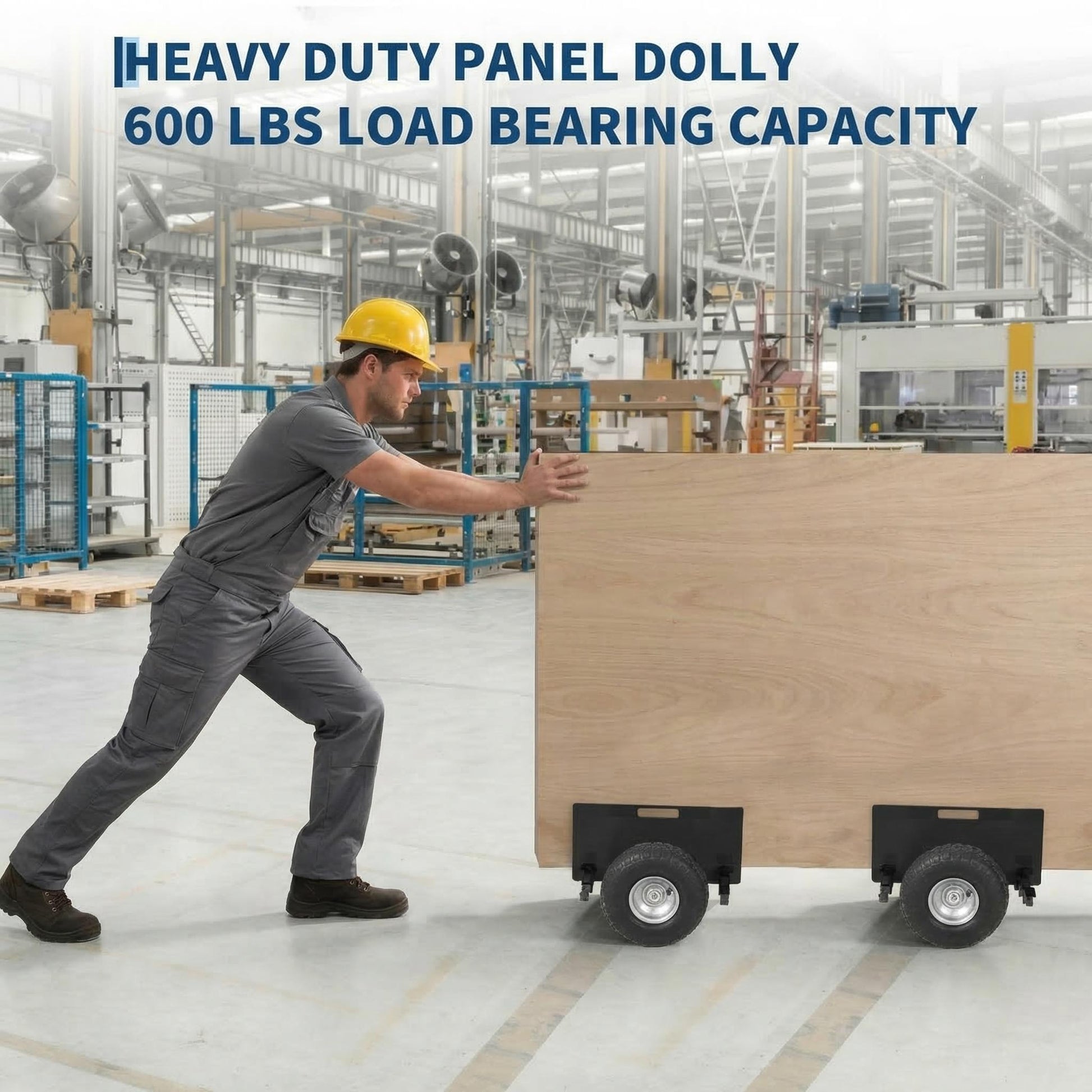 Garvee Heavy Duty Panel Dolly Cart – 660 lbs Capacity, Extended Handle, Sturdy Steel Construction, Sturdy Rubber Wheels – Ideal for Moving Drywall, Sheetrock, Plywood, Doors, Furniture – 2PC Black