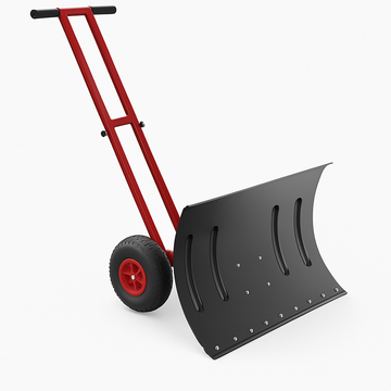 Garvee 29"W X 20"H Snow Pusher Shovel with Wheels,Heavy Duty Steel Snow Shovel with Wheels,Angled Blade Efficient Snow Removal With5-Position Angled Blade & Adjustable Handle for Doorway, Sidewalk