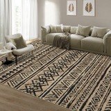 Garvee Machine Washable Area rugs 4x6 Farmhouse Accent Carpet with Non-Slip Backing, Non-Shedding Soft Low Pile Floor Carpet, Distressed Throw Rugs for Bedroom, Office - Dark Linen
