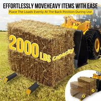 Garvee 43" 2000lbs Clamp on Pallet Forks Heavy Duty Tractor Forks Quick Attach Pallet Fork for Bucket Tractor Loader Skid Steer