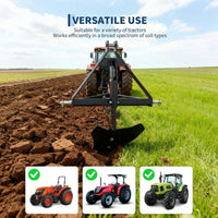 Garvee Heavy Duty Middle Buster Plow for Category 1, 3-Point Quick Hitch Tractor – Adjustable Subsoiler for Furrowing, Root Crop Harvest, Soil Breaking, Irrigation – Powder-Coated Steel Attachment, Black