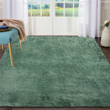 Garvee Fluffy & Sheepskin Green 5x8 Area Rugs for Living Room Foldable Non Slip Thickened Fluffy Shag Untra Soft Indoor Carpet High Pile Abstract Tie Dye Floor Cover for Kids Room Nursery - Green