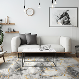Garvee Large Area Rug 9x12 Living Room Washable Floor Carpet, Low Pile Modern Ink Splatter Abstract Rug, Non-Slip Faux Wool Soft Nursery Rug for Bedroom, Dining Room - Gray