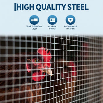 Garvee 48inch x 50ft Hardware Cloth 1/4 inch Chicken Wire Fencing 23Ga, Hot Dipped Galvanized After Welding Garden Plant Supports Welded Metal Chicken Wire Fence, Poultry Animal Netting Cage Screen