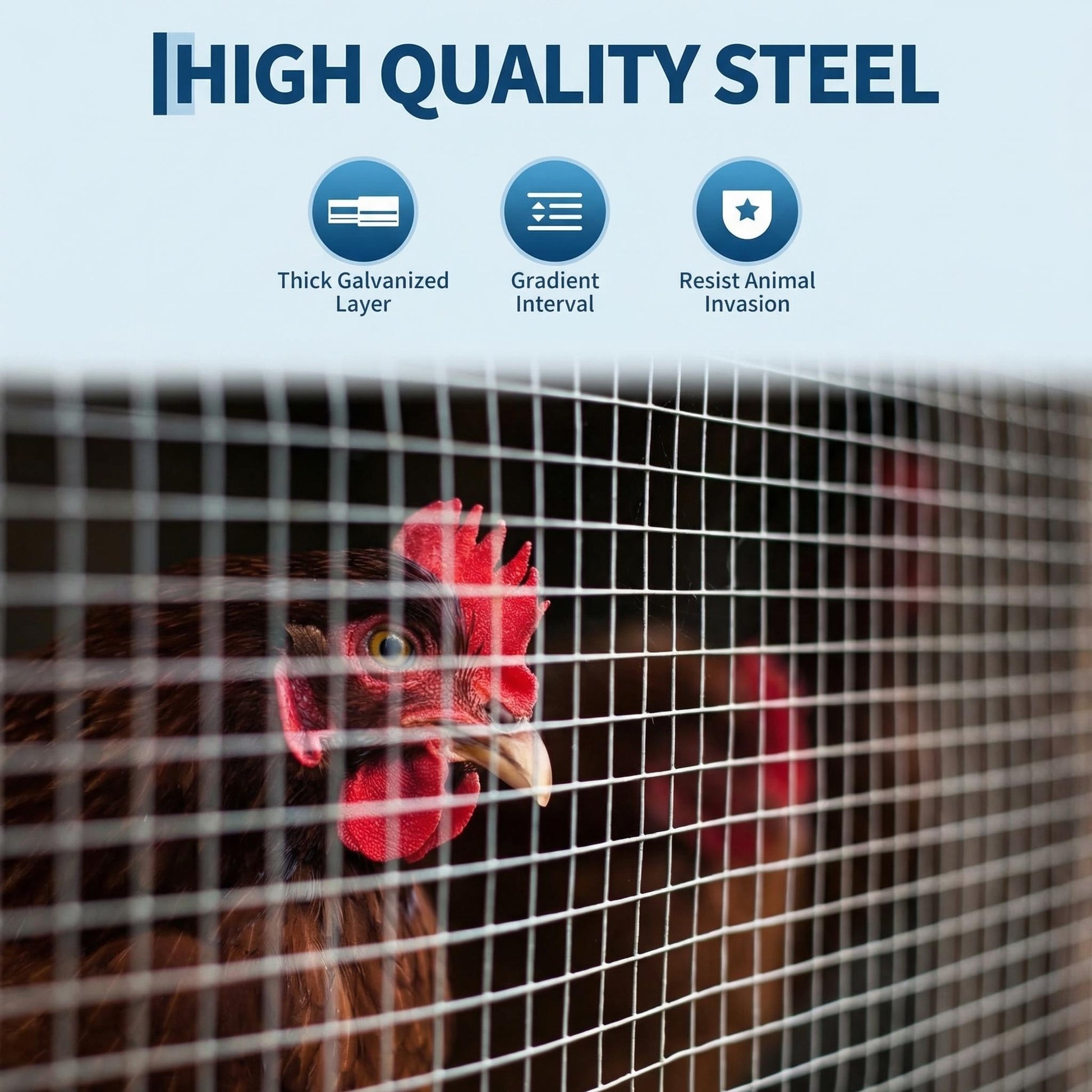 Garvee 48inch x 50ft Hardware Cloth 1/4 inch Chicken Wire Fencing 23Ga, Hot Dipped Galvanized After Welding Garden Plant Supports Welded Metal Chicken Wire Fence, Poultry Animal Netting Cage Screen