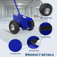 Garvee Heavy Duty Panel Dolly Cart – 660 lbs Capacity, Extended Handle, Durable Steel Build, 10" Sturdy Rubber Wheels – Great for Sheetrock, Plywood, Wood, Doors, Furniture – 2PC Blue