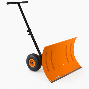 Garvee 29"W X 20"H Snow Shovel with Wheels for Driveway, 20" Wide Adjustable Snow Pusher with 5-Position Angle & Height Handle, Ergonomic Back-Saving Snow Removal Tool for Sidewalks, Yards & Patios - Orange