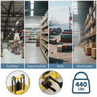 Garvee Hydraulic Material Lift, 440Lbs 36" Max Lift, Pallet Stacker Winch Stacker, Forklift, Truck Dolly, Pallet Jack, with Steel Platform, Yellow