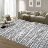 Garvee Machine Washable Area rugs 4x6 Farmhouse Accent Carpet with Non-Slip Backing, Non-Shedding Soft Low Pile Floor Carpet, Distressed Throw Rugs for Bedroom, Office, Gray - Gray