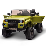 Garvee Ride P Series 24V Kids Electric Ride-On Car w/Parent Remote Control, 4WD/2WD Switch, Bluetooth Music, LED Lights & Shovel – 2-Seater Off-Road Toy for Over 3 Years, ASTM/CPSIA Certified - Green