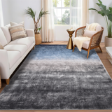 Garvee 8x10 Large Bedroom Rug Modern Abstract Area Rug Non-Shedding Stain Resistant Washable Non-Slip Grey Blue - Gray Blue