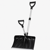 Garvee 17.7"W X 12.6"H Ergonomic Dual D-Ring Snow Shovel – 18" Wide Blade with Aluminum Edge – Lightweight Snow Removal Tool for Driveway, Walkway, Car, Yard – Black Shovel with Silver Rod - Black