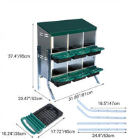 Garvee Homestead Chicken Coop Kit: Large Predator-Proof Poultry Run, Roll-Away Nesting Box, Climbing Gym, Cleaning spatula & Automatic Feeder - Comfort for 5-8 Hens