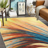 Garvee Abstract Yellow 5x7 Area Rugs for Living Room, Modern Stain Resistant Rug, Non Slip Backing Washable Floor Carpet, Low Pile Abstract Soft Rug for Bedroom, Dining Room, Kitchen - Yellow