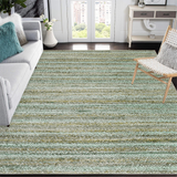 Garvee Modern Green Camel 8x10 Rug Washable Large Area Rug Living Room Rug Non-Slip Soft Bedroom Rug Modern Striped Woven Printed Rug Low Pile Modern Rug Non Shedding Netural Rug Colorful Rug - Green Camel