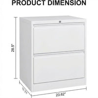 Garvee 2 Drawer File Cabinet with Lock, Metal Lateral File Cabinets for Home Office, Steel Wide Filing Organization Storage Cabinets for Hanging Files Letter/Legal/F4/A4 Size, White