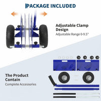 Garvee Heavy Duty Panel Dolly Cart – 660 lbs Capacity, Extended Handle, Durable Steel Build, 10" Sturdy Rubber Wheels – Great for Sheetrock, Plywood, Wood, Doors, Furniture – 2PC Blue